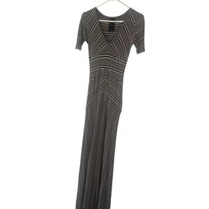 Heather Women's Size Small Tall Black Brown Earth Tones Viscose Modal Maxi Dress